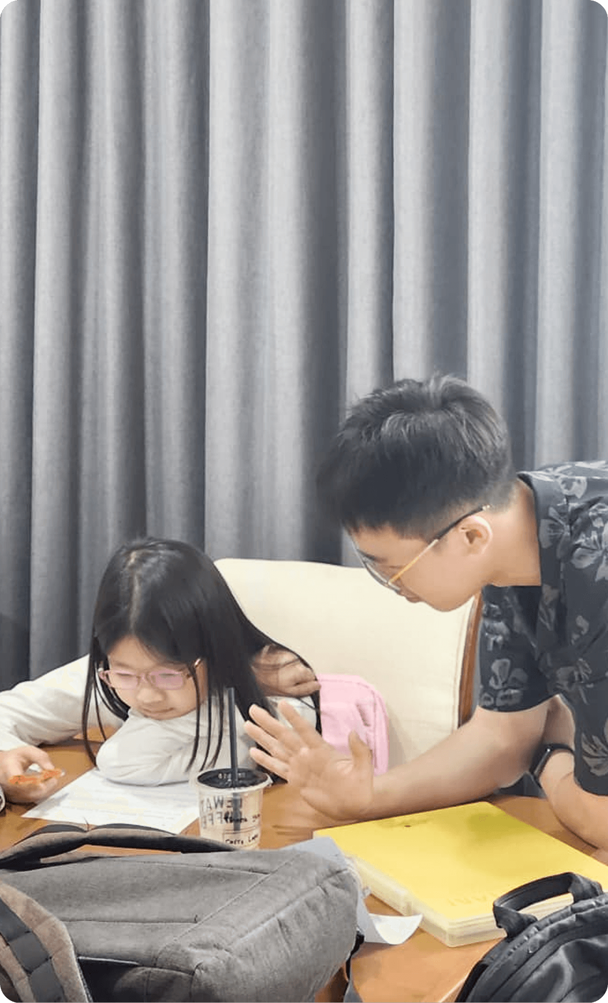 Tutor working with a student